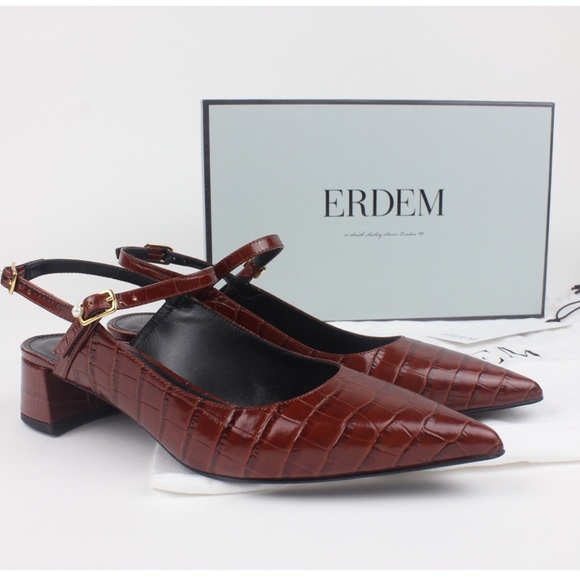 •SOLD• Erdem Aerin Embossed Leather Slingback - Picture 2 of 8